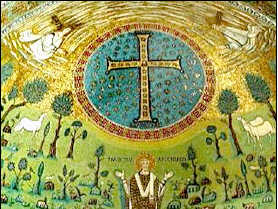 Kosmisches Kreuz Mosaik Ravenna